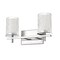 Z-Lite Grayson Vanity, 2-Light, 16 In.W x 5.75 In.L x 8.5 In.H, Chrome/Clear + Etched Opal 1949-2V-CH - alternate 7